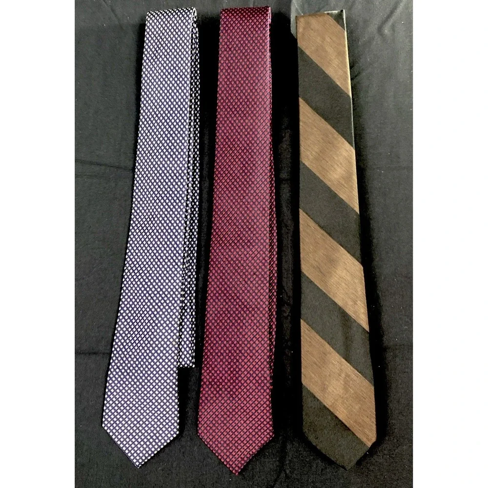 Bond‎ Style Manor 40's 50's Vintage All Silk Tie Lot of 3 NWOT